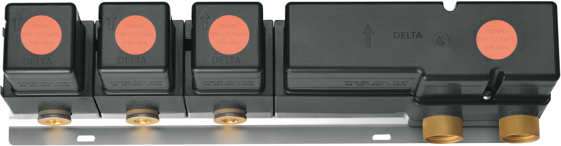 High Flow Push Button Thermostatic Rough - 3 Outlet