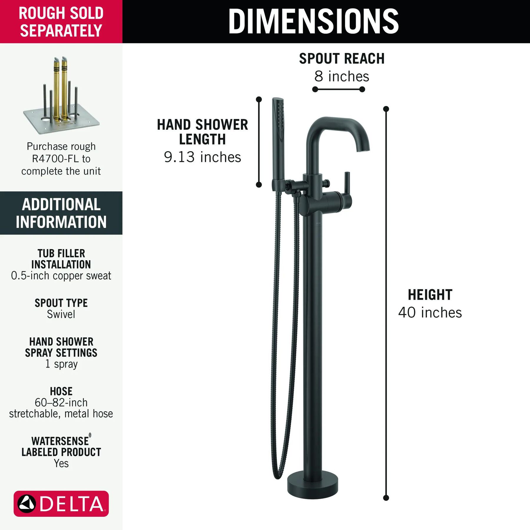 Floor Mount Tub Filler (Recertified)