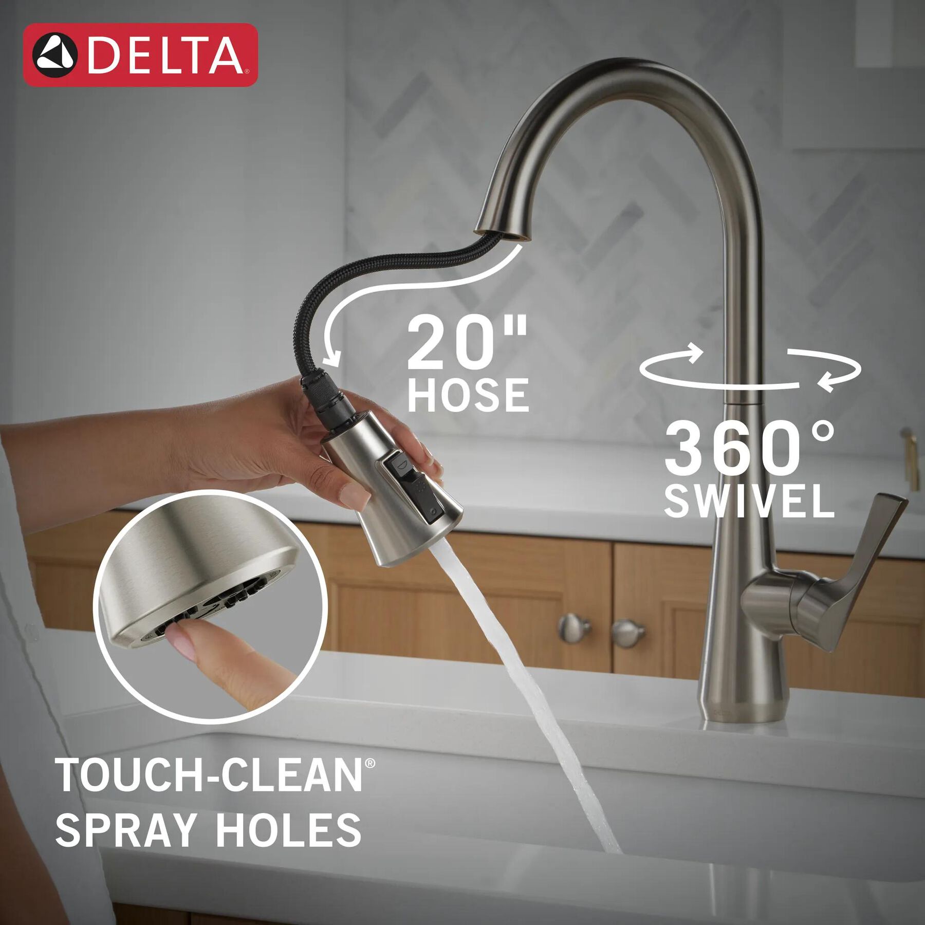 Single Handle Pull-Down Kitchen Faucet with ShieldSpray Technology