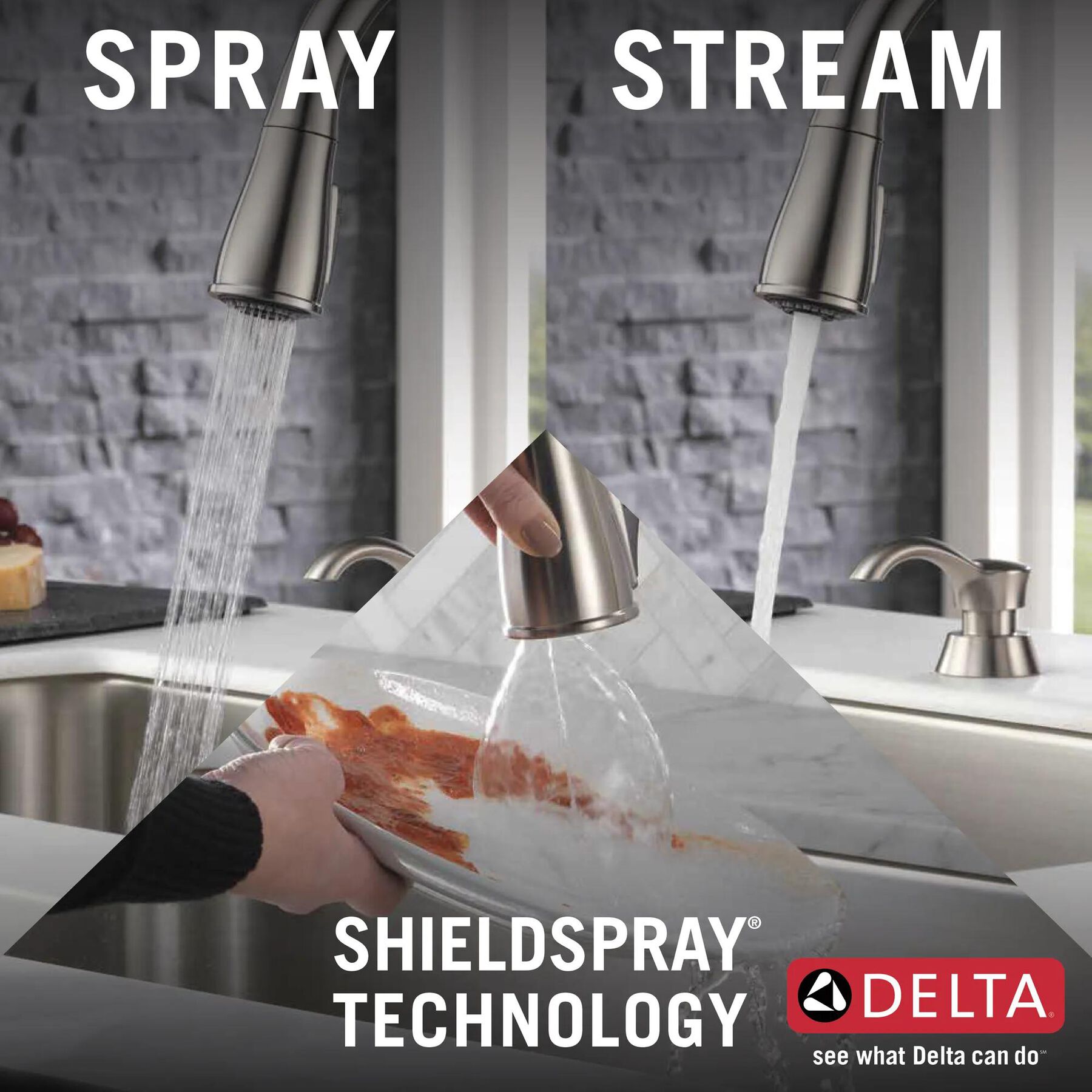 Single Handle Pull-Down Kitchen Faucet with Soap Dispenser and ShieldSpray&reg; Technology (Recertified)