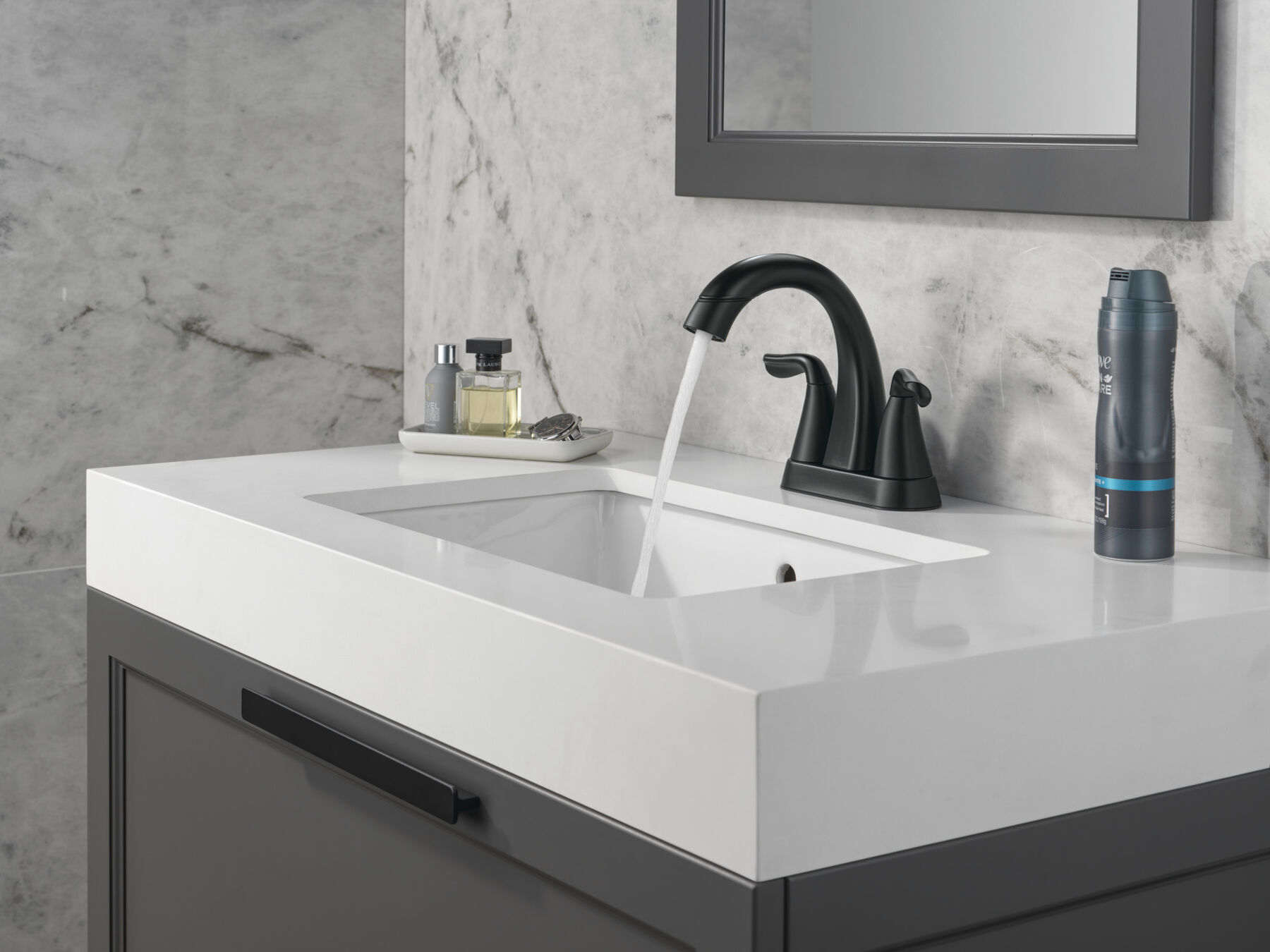 Two Handle Centerset Pull-Down Bathroom Faucet