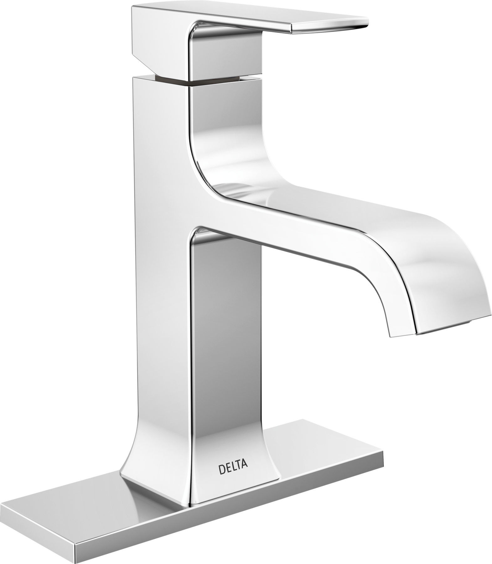Single Handle Bathroom Faucet Curved Spo (Recertified)