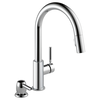 Single Handle Pull-Down Kitchen Faucet with Soap Dispenser (Recertified)