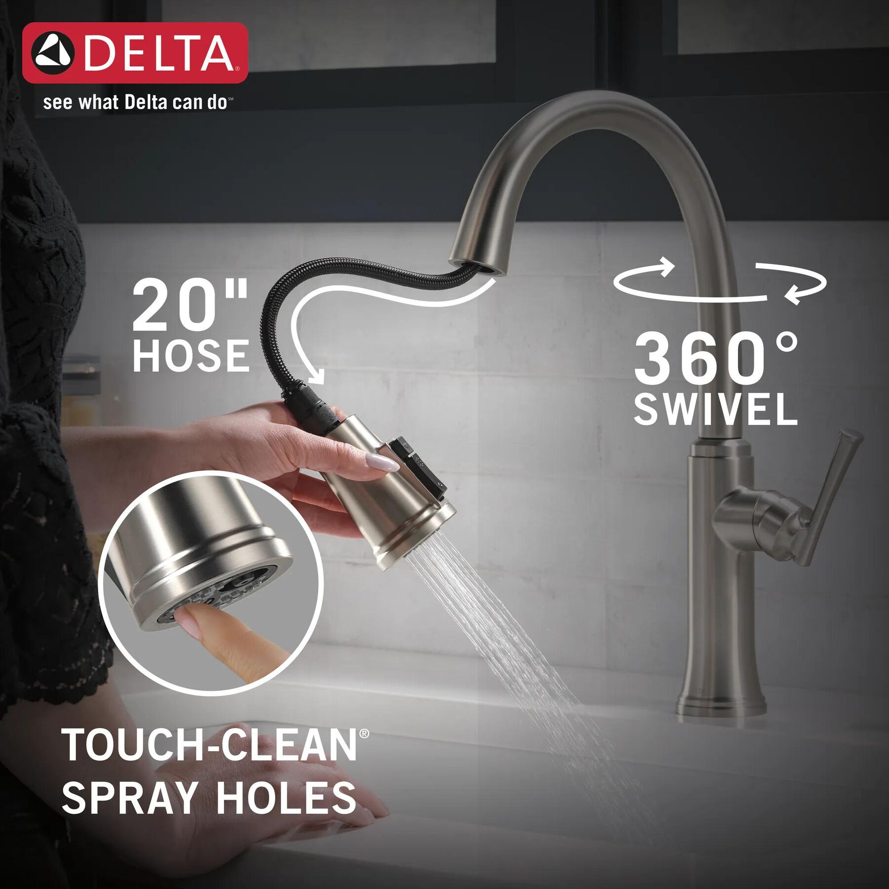Single Handle Pull-Down Kitchen Faucet with Soap Dispenser and ShieldSpray Technology
