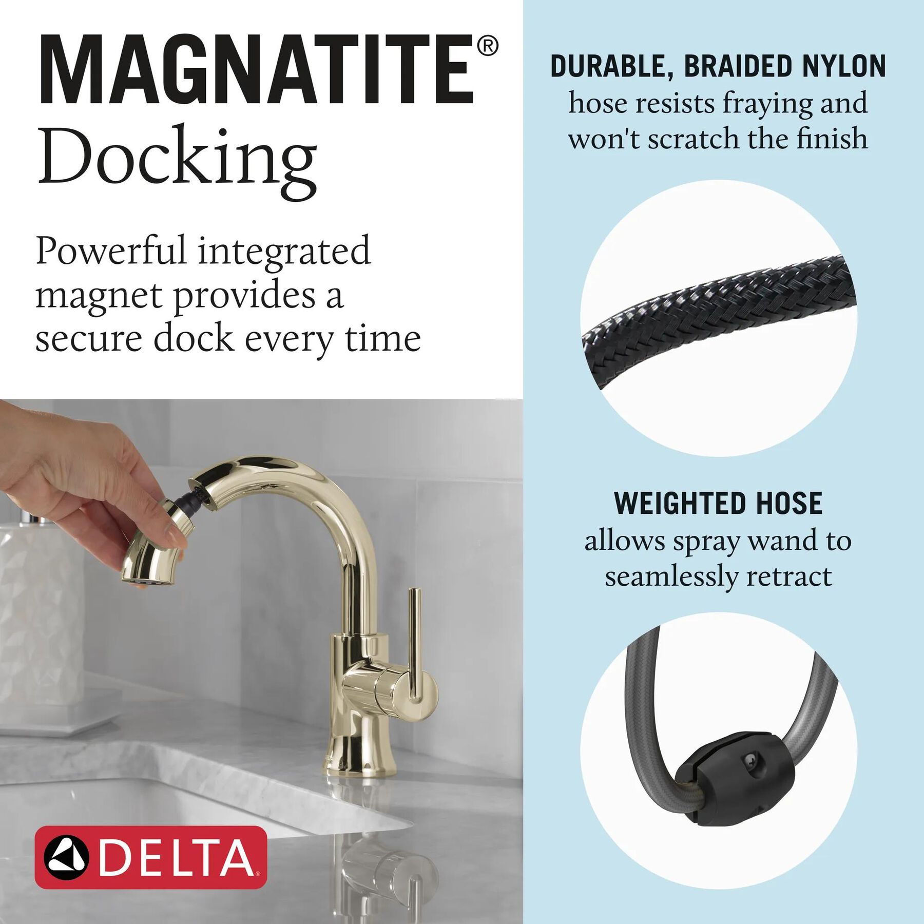 Single Handle Pull-Down Bathroom Faucet