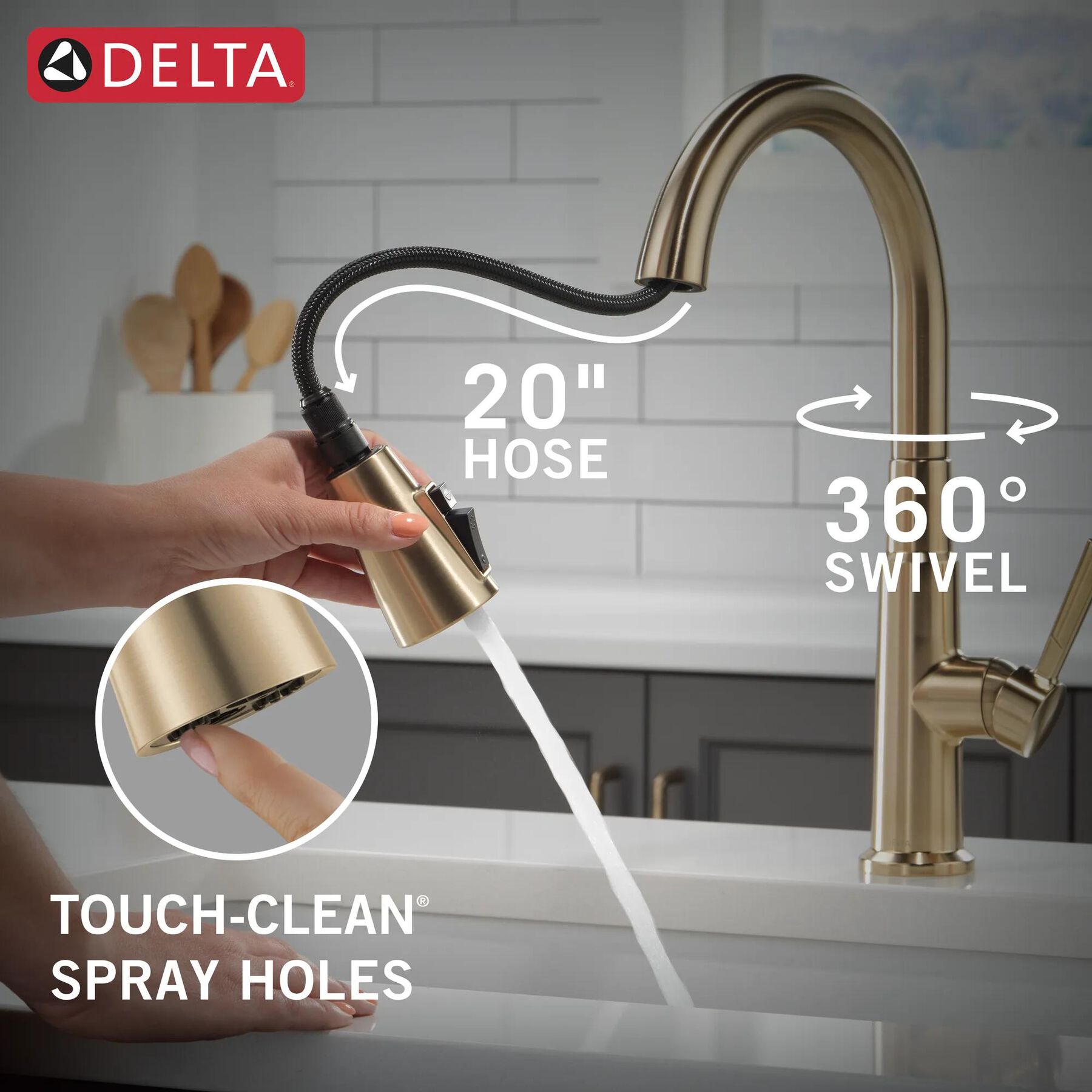 Single Handle Pull-Down Kitchen Faucet with Soap Dispenser and ShieldSpray&reg; Technology