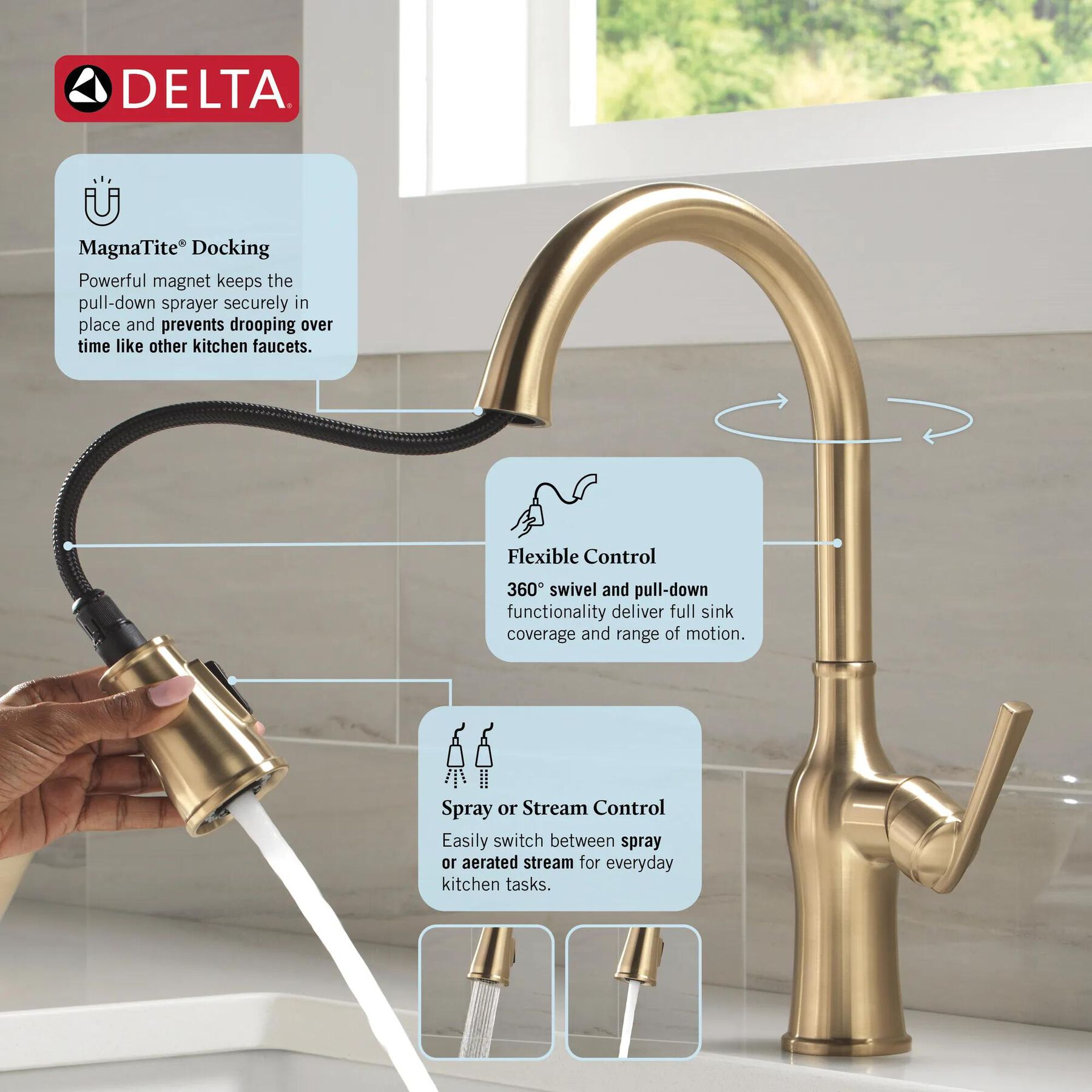 Single Handle Pull-Down Kitchen Faucet