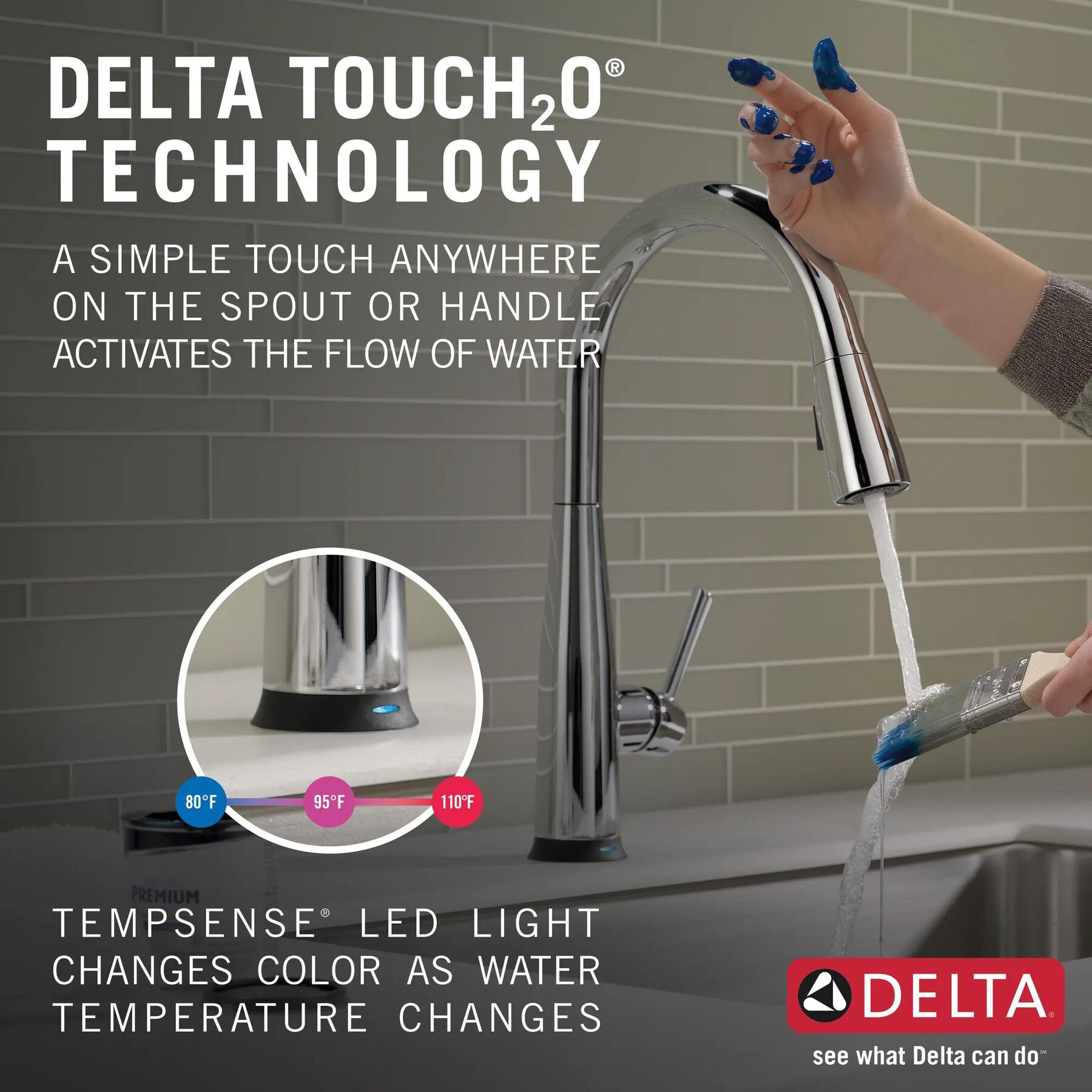 Single Handle Pull-Down Kitchen Faucet with Touch<sub>2</sub>O&reg; Technology Technology (Recertified)