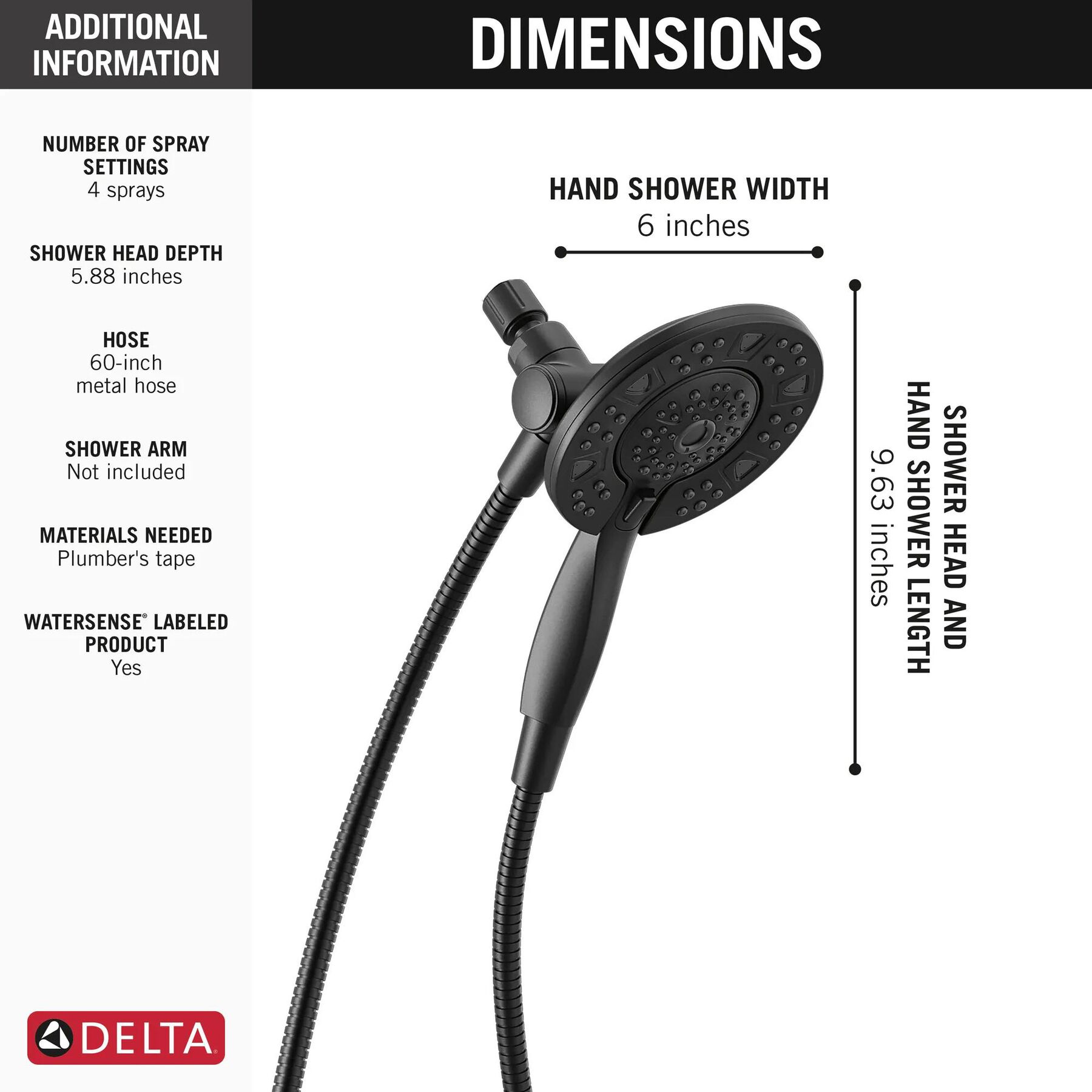 In2ition&reg; 4-Setting Two-in-One Shower