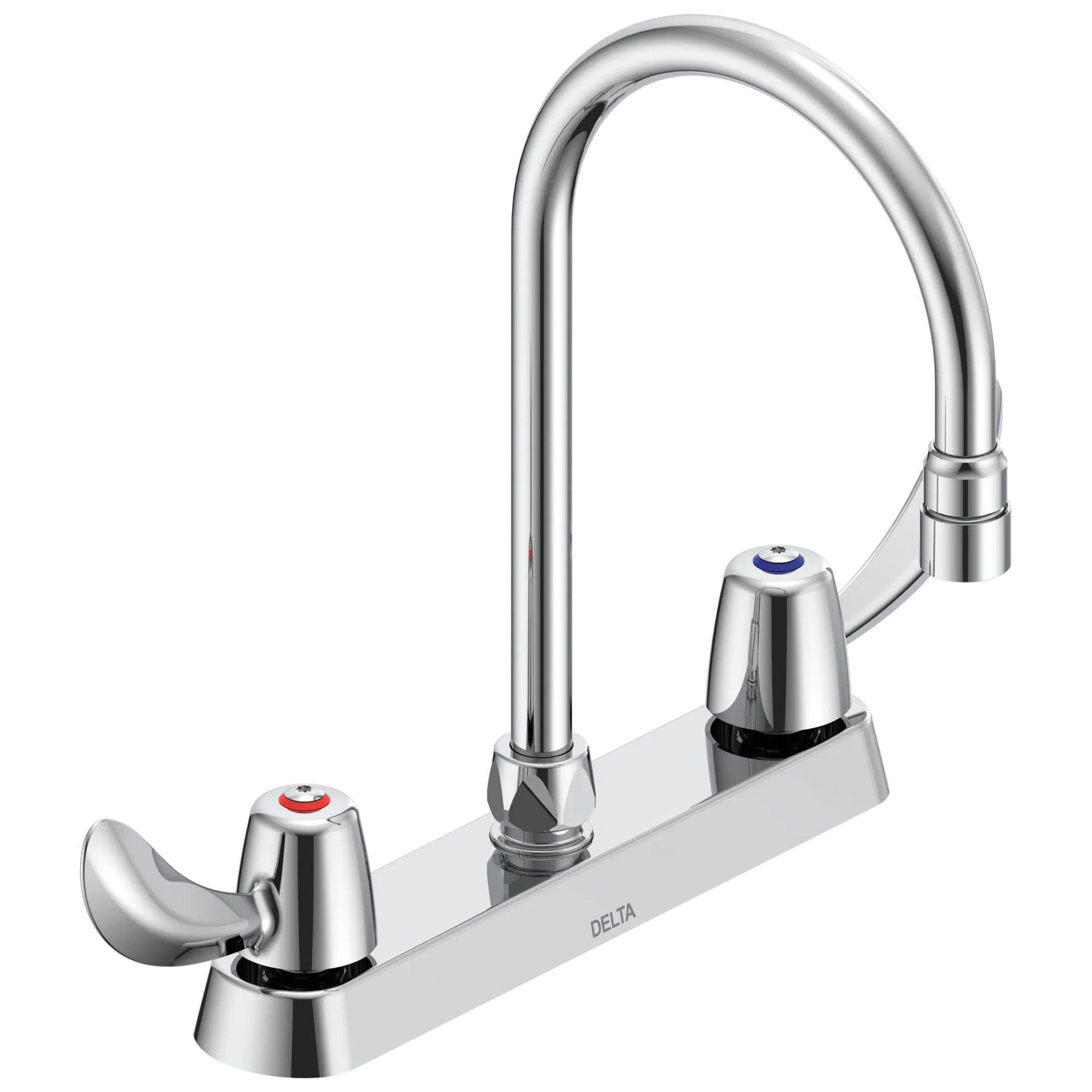 Two Handle 8 In Cast Deck-Mount Faucet