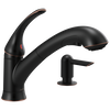 Single Handle Pull-Out Kitchen Faucet with Soap Dispenser (Recertified)