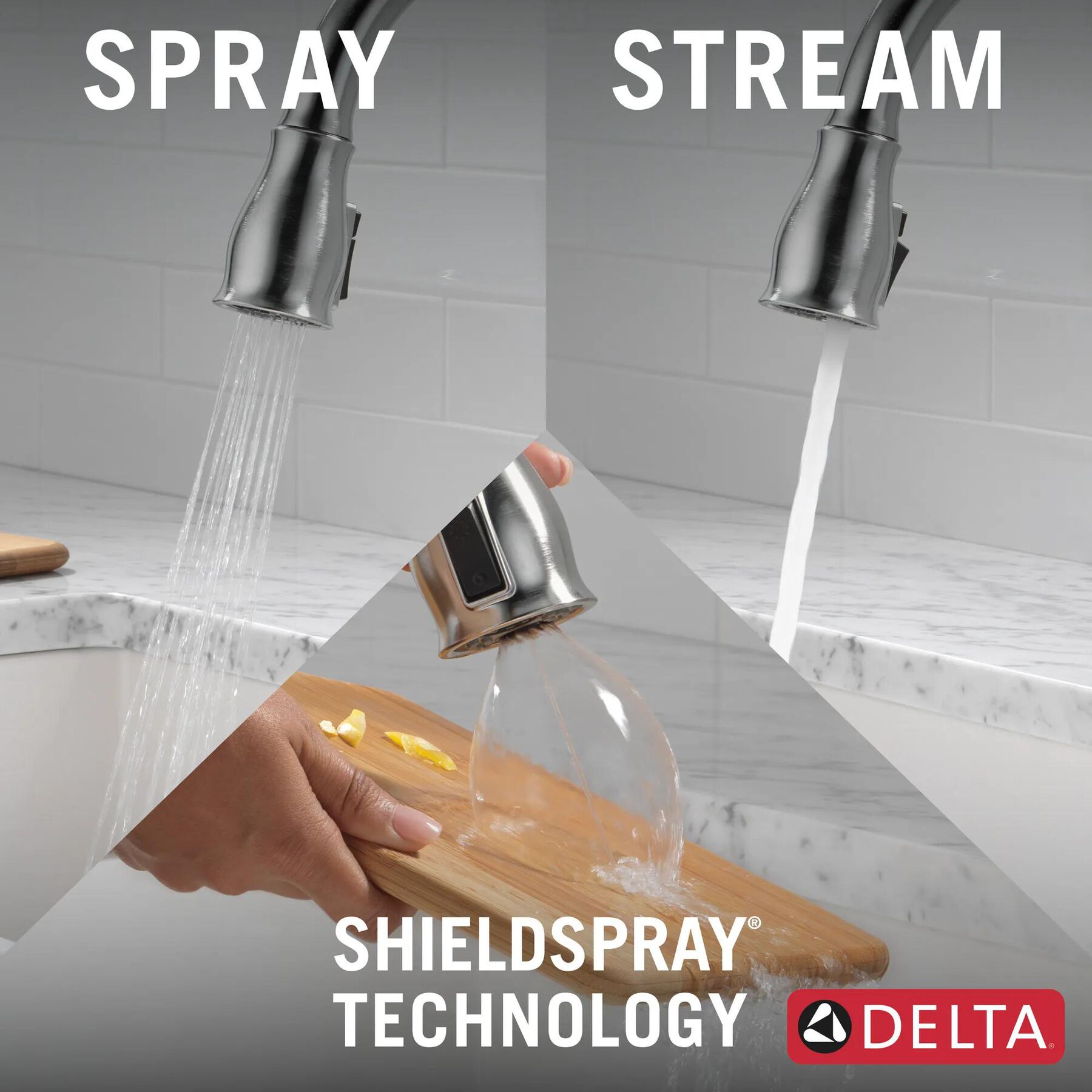 Touch2O with Touchless and VoiceIQ&reg; Technology Single Handle Pull-Down Kitchen Faucet with Soap Dispenser