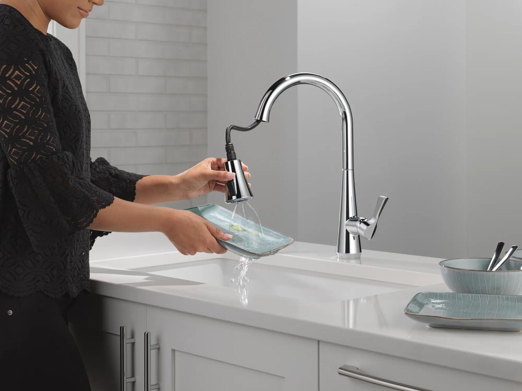 Single Handle Pull-Down Kitchen Faucet with ShieldSpray Technology
