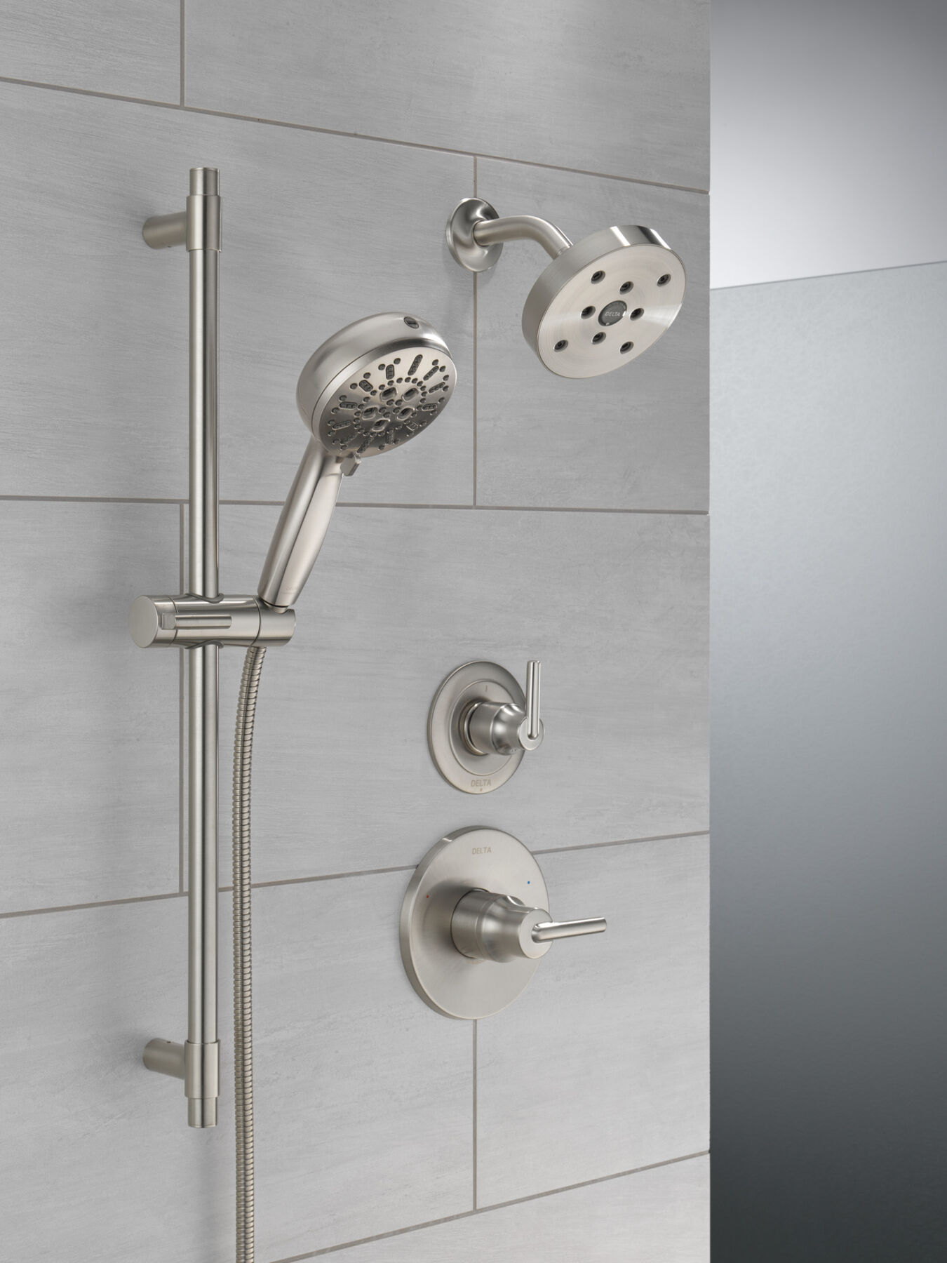 7-Setting Slide Bar Hand Shower with Cleaning Spray