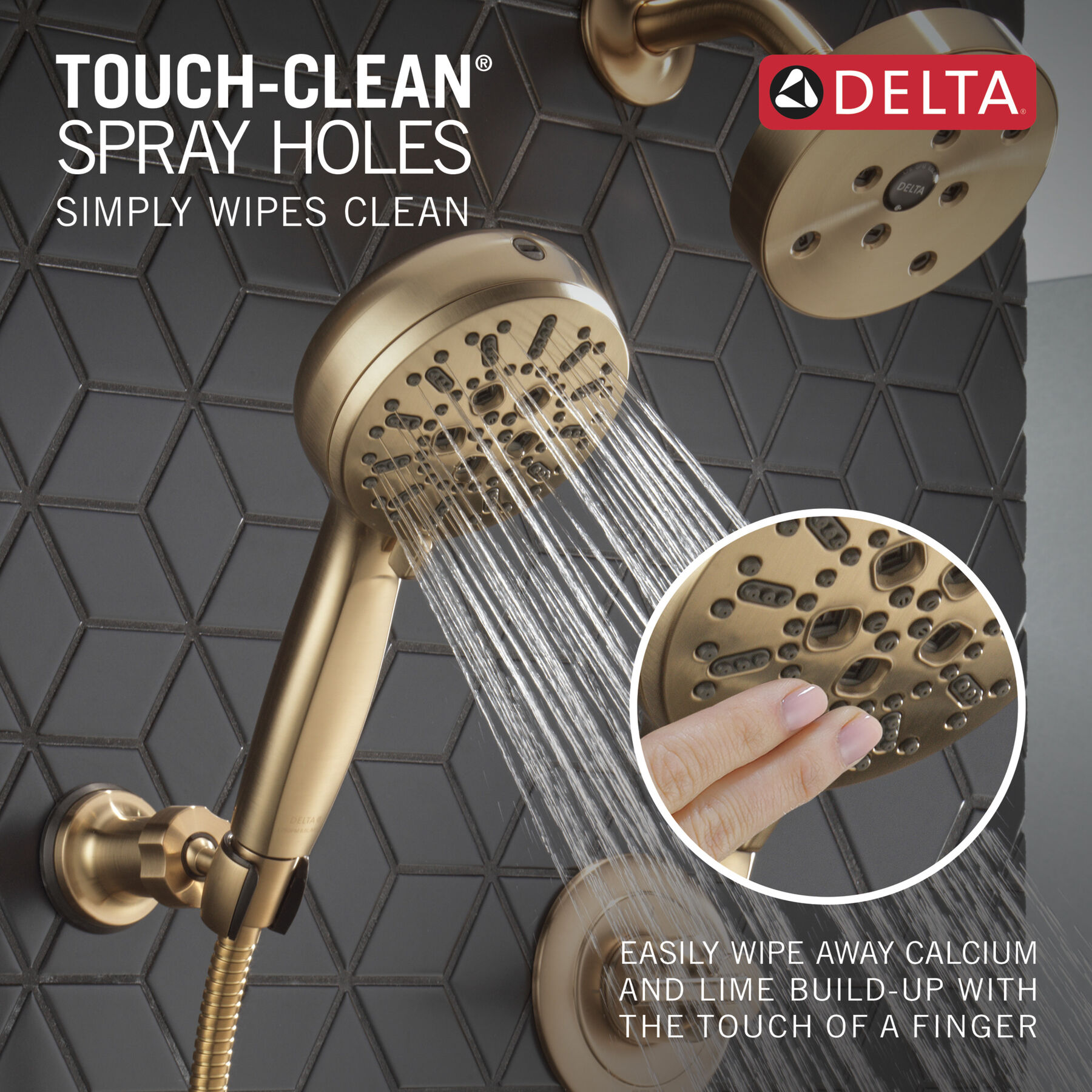 7-Setting Wall Mount Hand Shower with Cleaning Spray (Recertified)