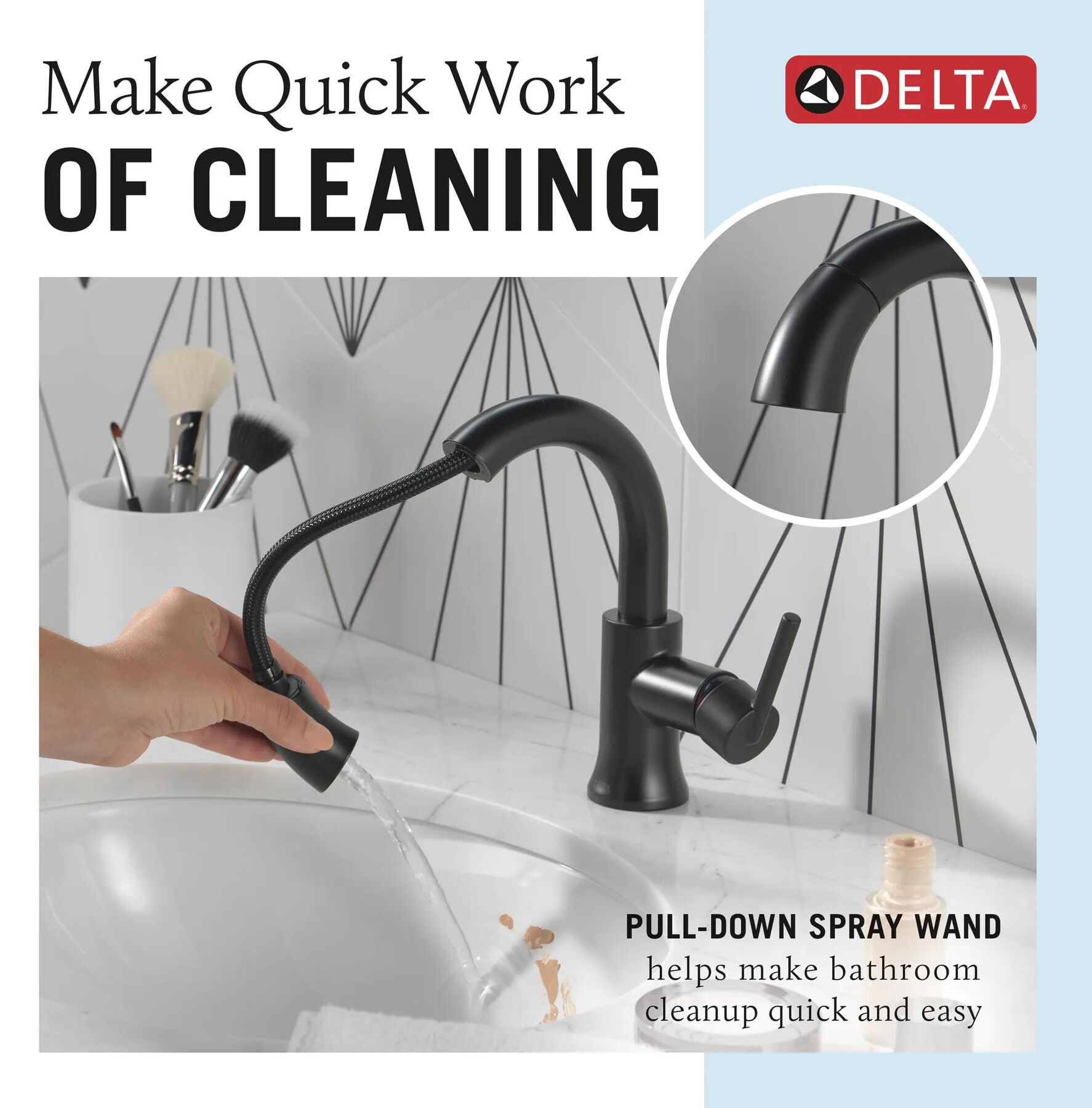 Single Handle Pull Down Bathroom Faucet (Recertified)