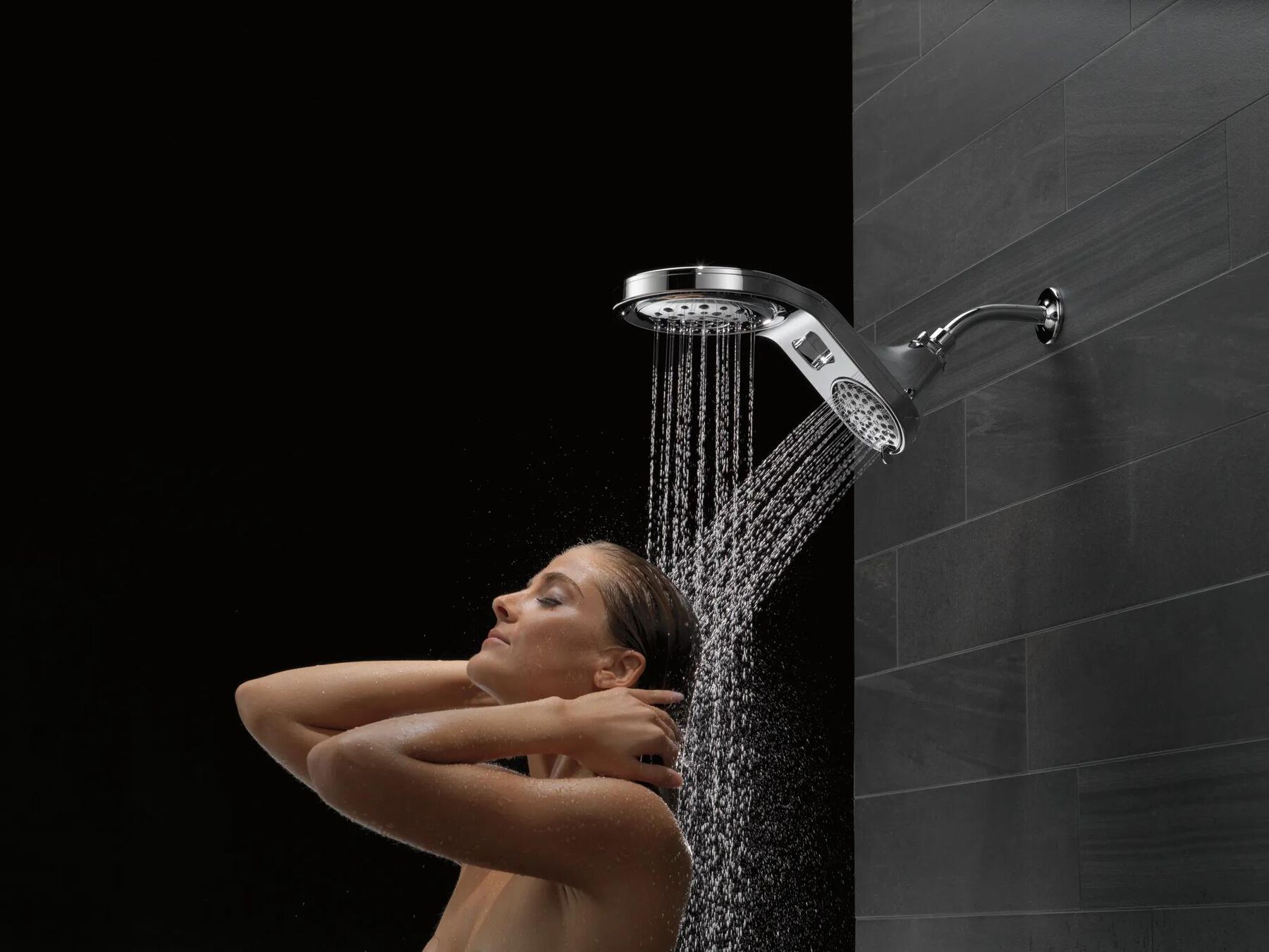 HydroRain&reg; 5-Setting Two-in-One Shower Head