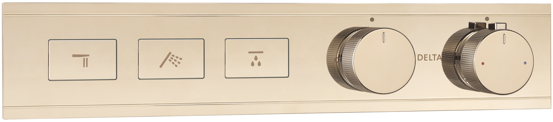 Modern High Flow Push Button Thermostatic Trim - 3 Outlet