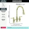 Two Handle Pull-Down Bridge Kitchen Faucet (Recertified)