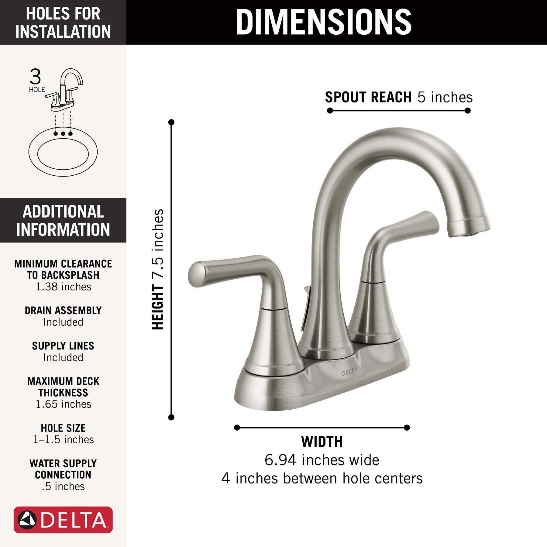 Centerset Bathroom Faucet (Recertified)