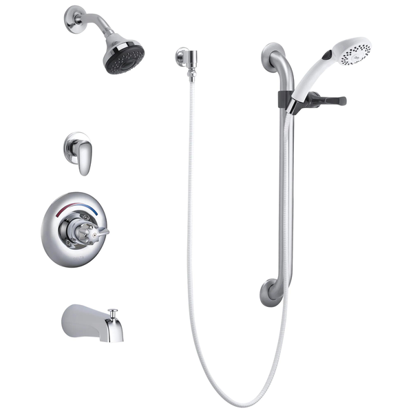 Universal Tub and Dual Shower Trim Diverter Hand Shower and Grab