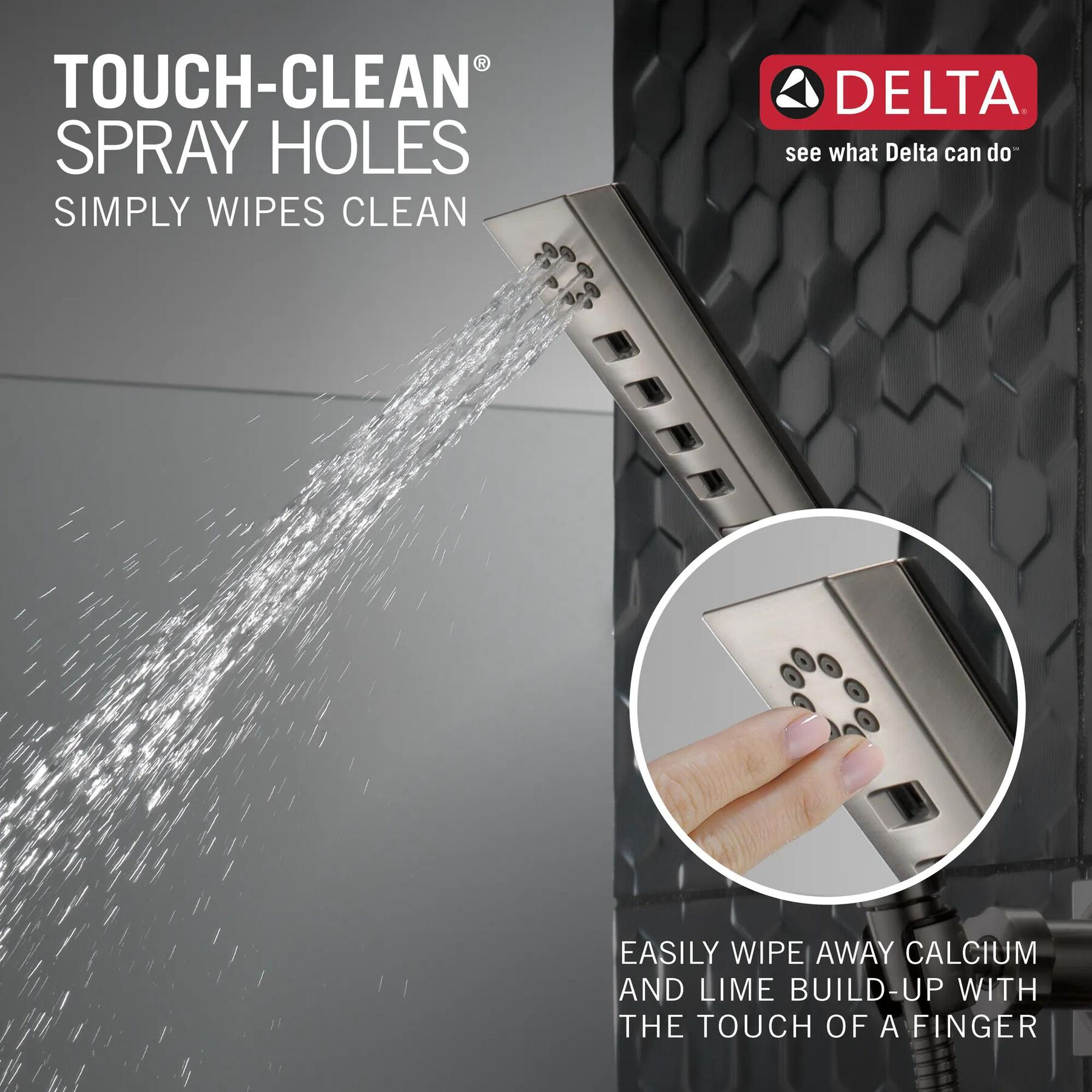 H<sub>2</sub>Okinetic&reg; 3-Setting Wall Mount Hand Shower