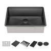 27&rdquo; Undermount 16 Gauge Workstation Kitchen Sink Single Bowl with WorkFlow&trade; Ledge and Accessories