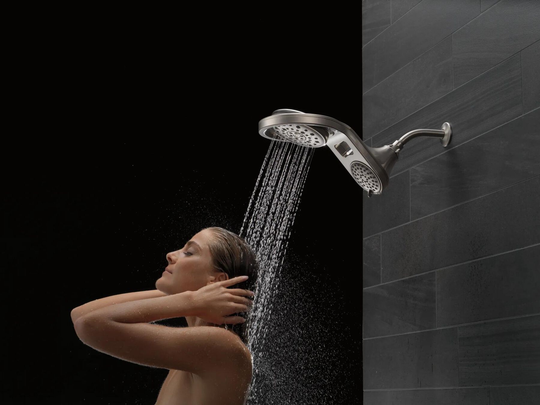 HydroRain&reg; 5-Setting Two-in-One Shower Head