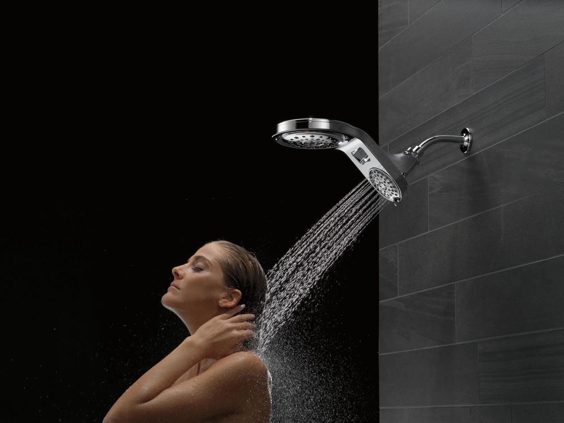 HydroRain&reg; 5-Setting Two-in-One Shower Head