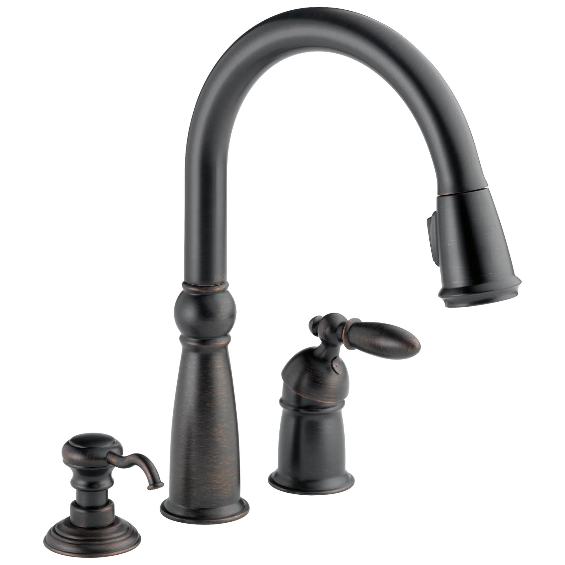 Single Handle Pull-Down Kitchen Faucet with Soap Dispenser