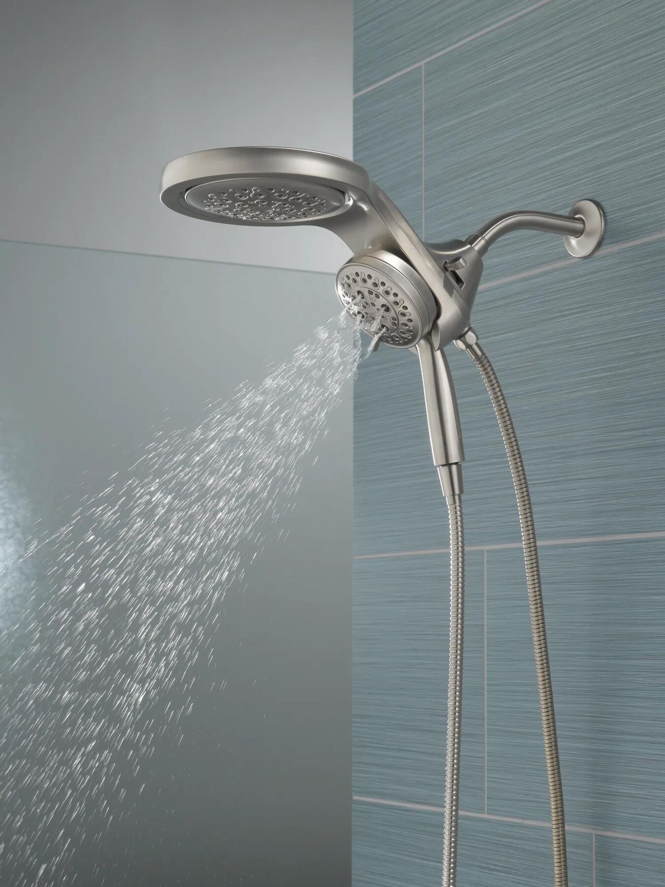 HydroRain&reg; H<sub>2</sub>Okinetic&reg; 5-Setting Two-in-One Shower Head