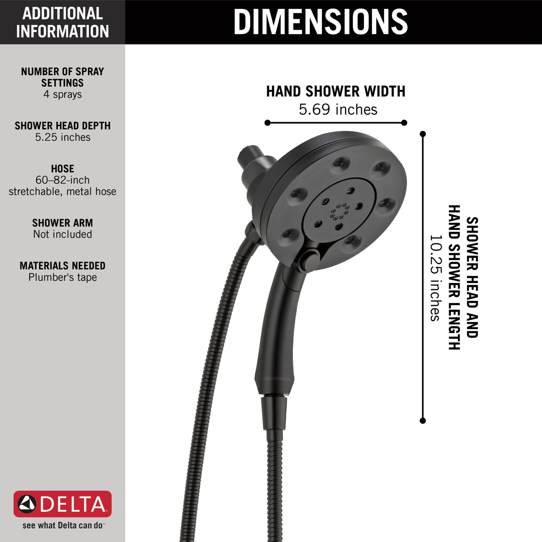 H2Okinetic&reg; In2ition&reg; 4-Setting Two-in-One Shower (Recertified)