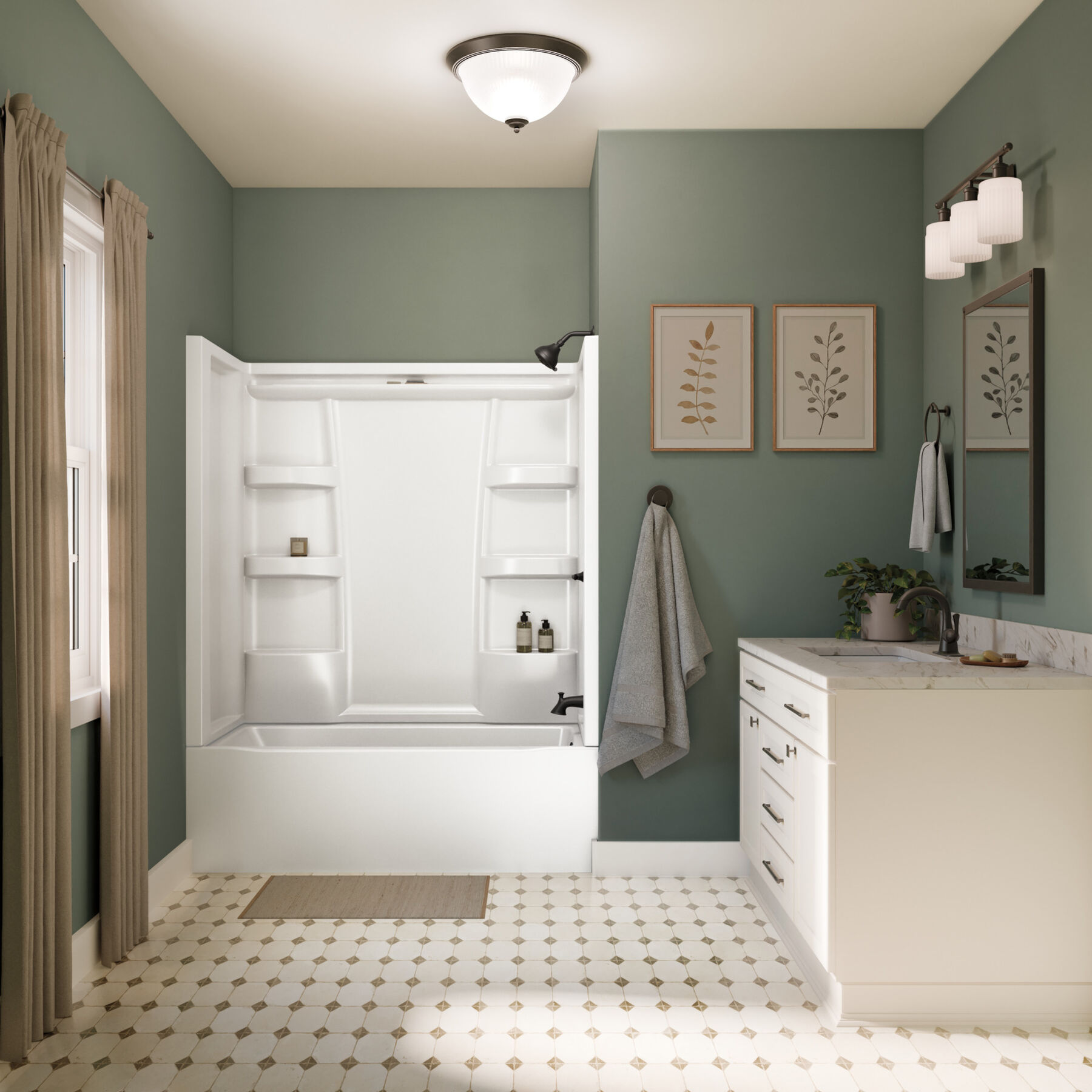 ProCrylic Bathtub 60 in. x 30 in. Right Drain
