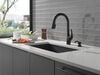Single Handle Pull-Down Kitchen Faucet with Soap Dispenser and ShieldSpray Technology
