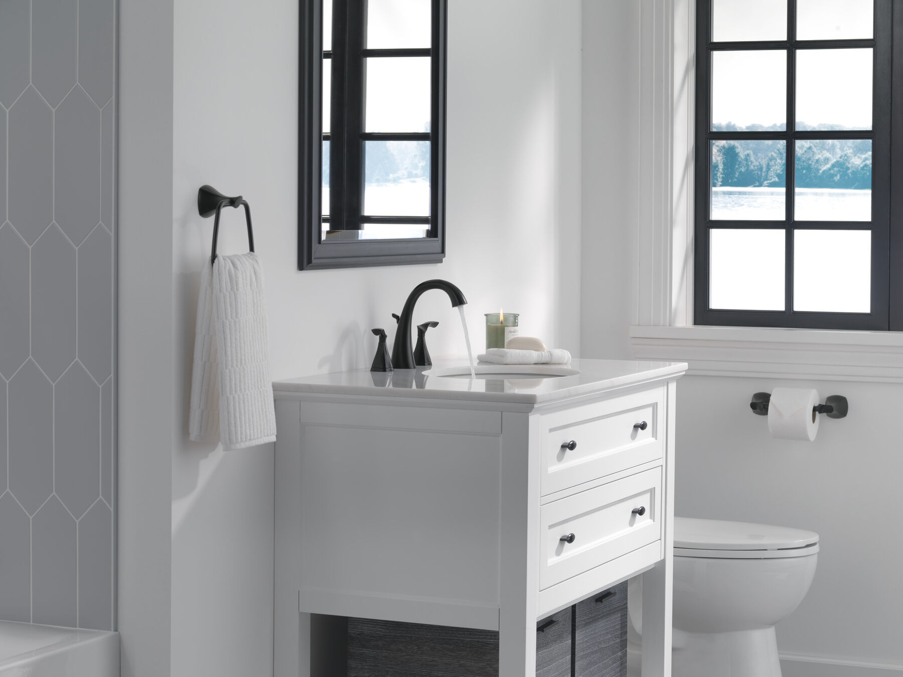 Two Handle Widespread Bathroom Faucet