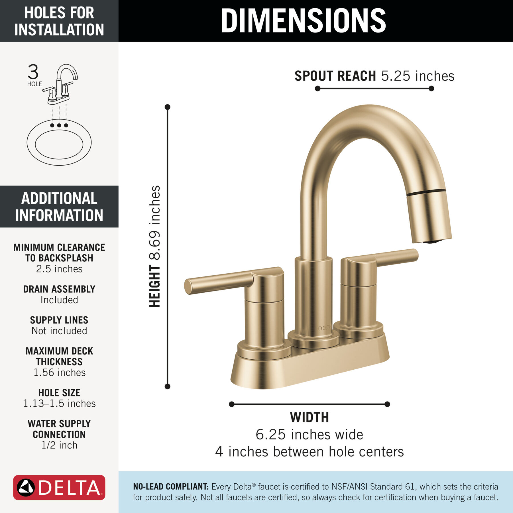 Two Handle Centerset Pull-Down Bathroom Faucet