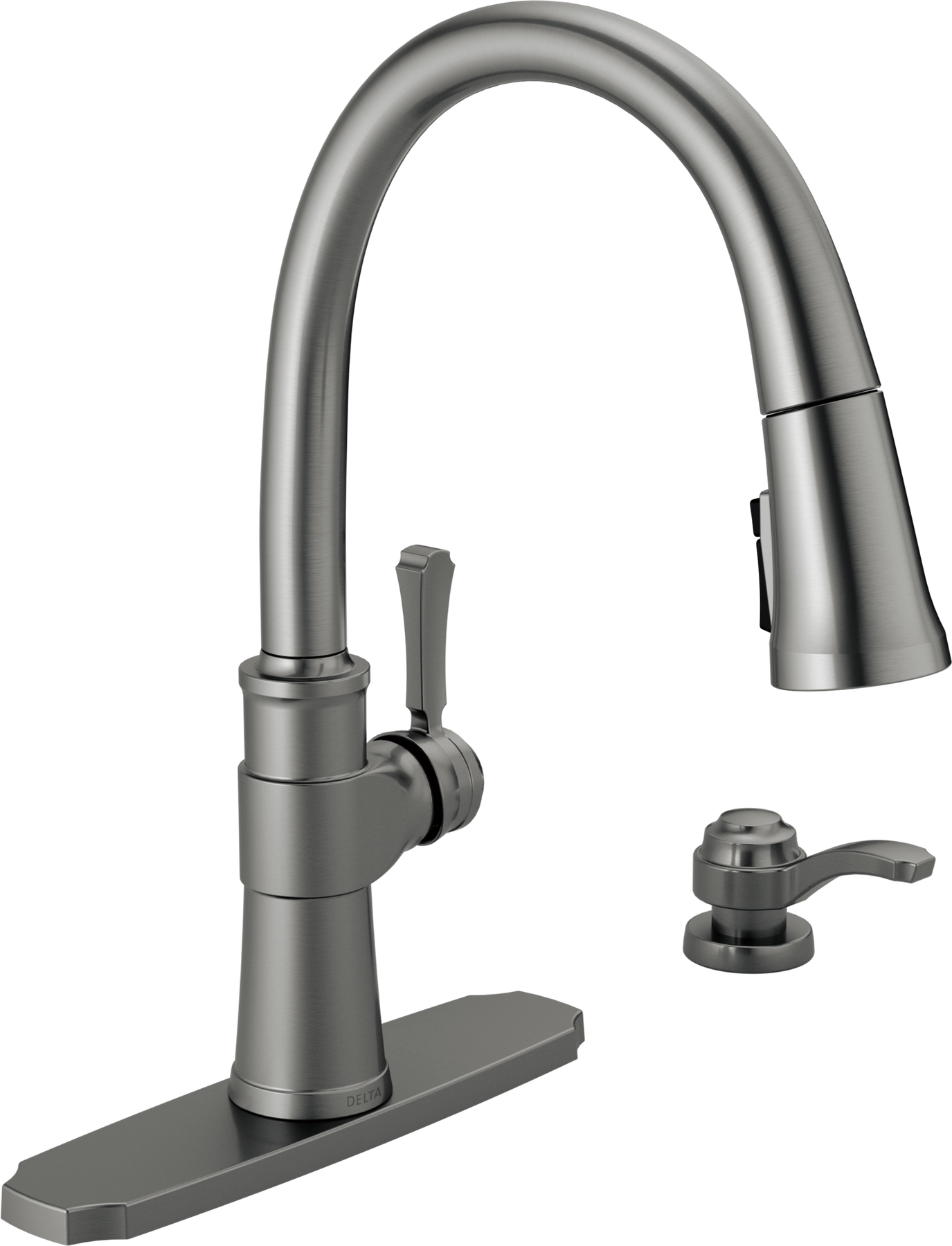 Single Handle Pull-Down Kitchen Faucet with Soap Dispenser and ShieldSpray&reg; Technology (Recertified)