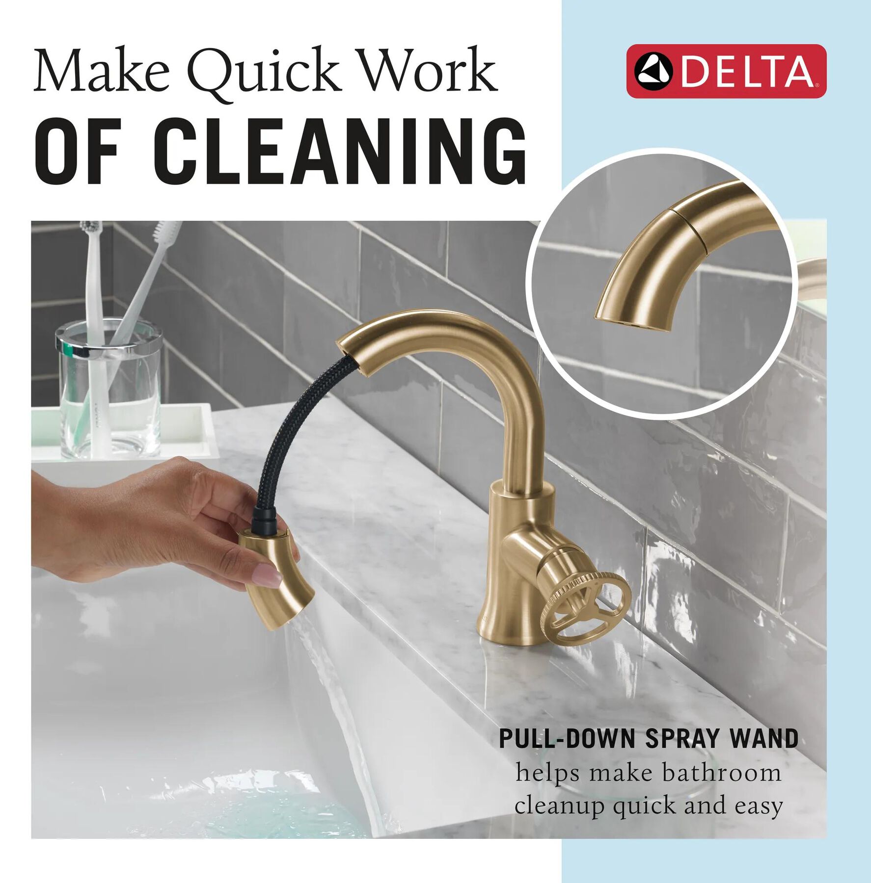 Single Handle Pull-Down Bathroom Faucet