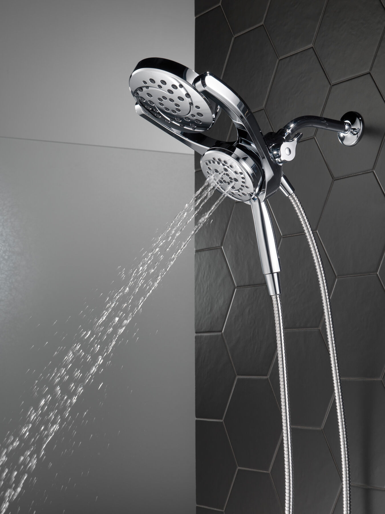 HydroRain&reg; 4-Setting Two-in-One Shower Head