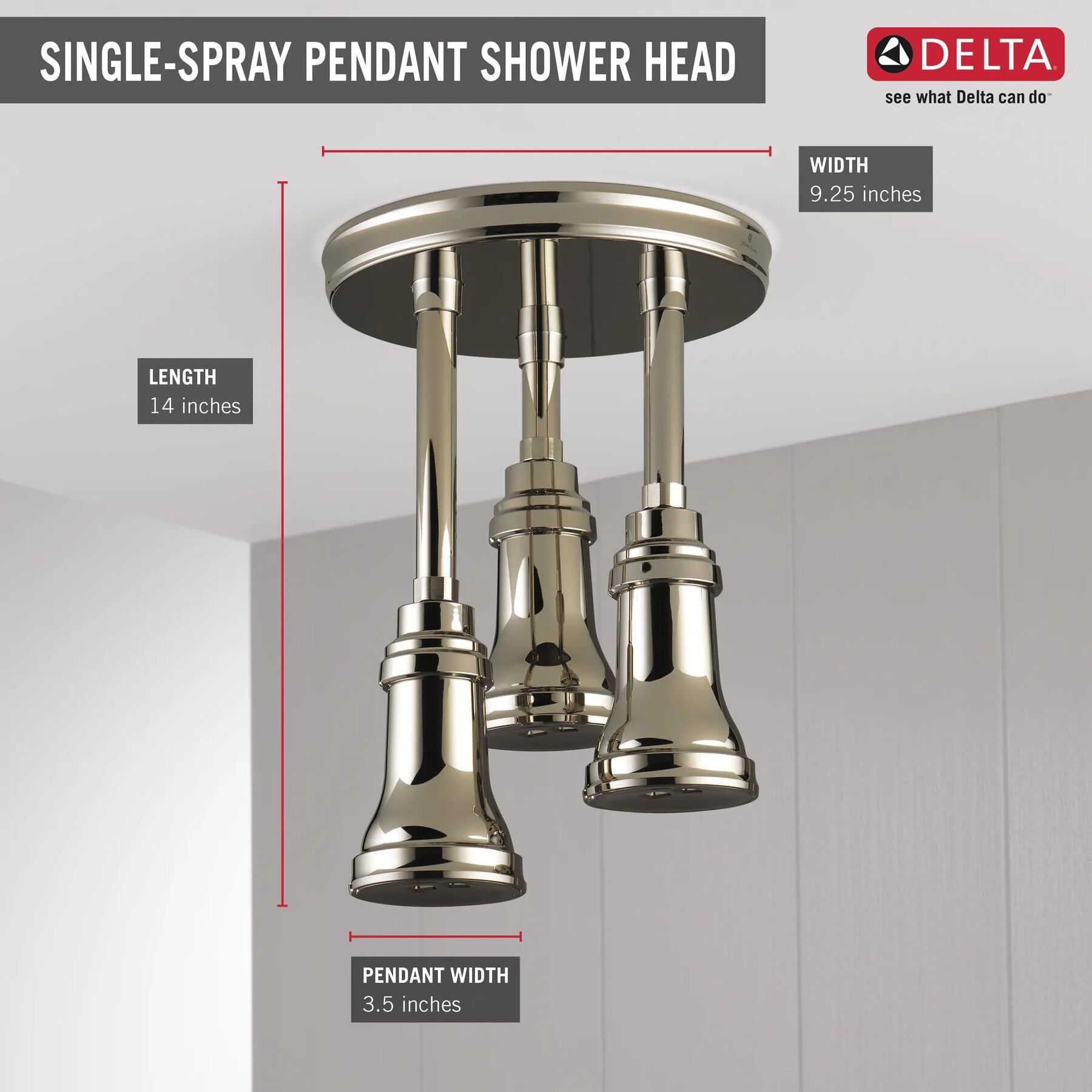 H<sub>2</sub>Okinetic&reg; Pendant Raincan Shower Head