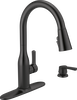 Single Handle Pull-Down Kitchen Faucet with Soap Dispenser and ShieldSpray&reg; Technology
