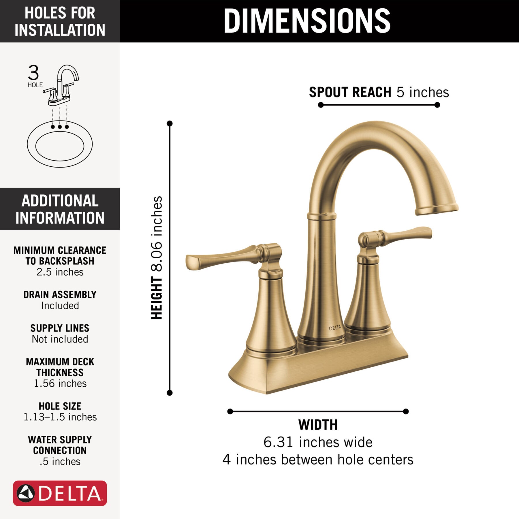 Two Handle Centerset Bathroom Faucet