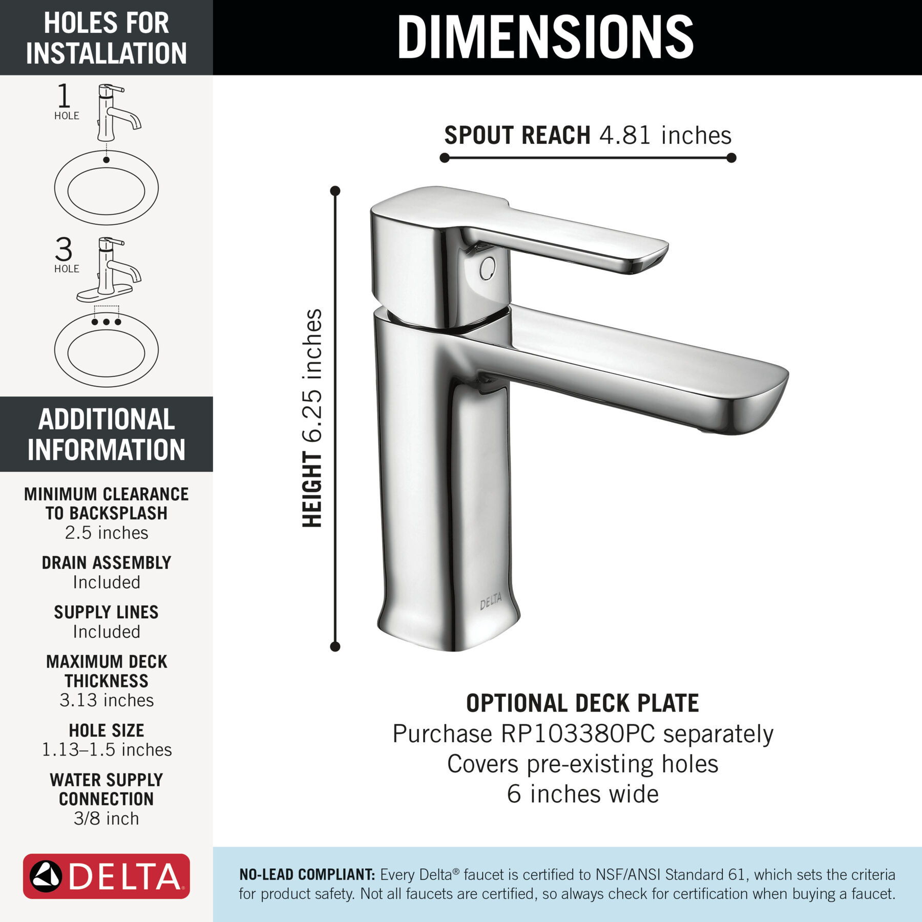 Single Handle Project-Pack Bathroom Faucet