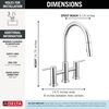 Two Handle Pull-Down Bridge Kitchen Faucet