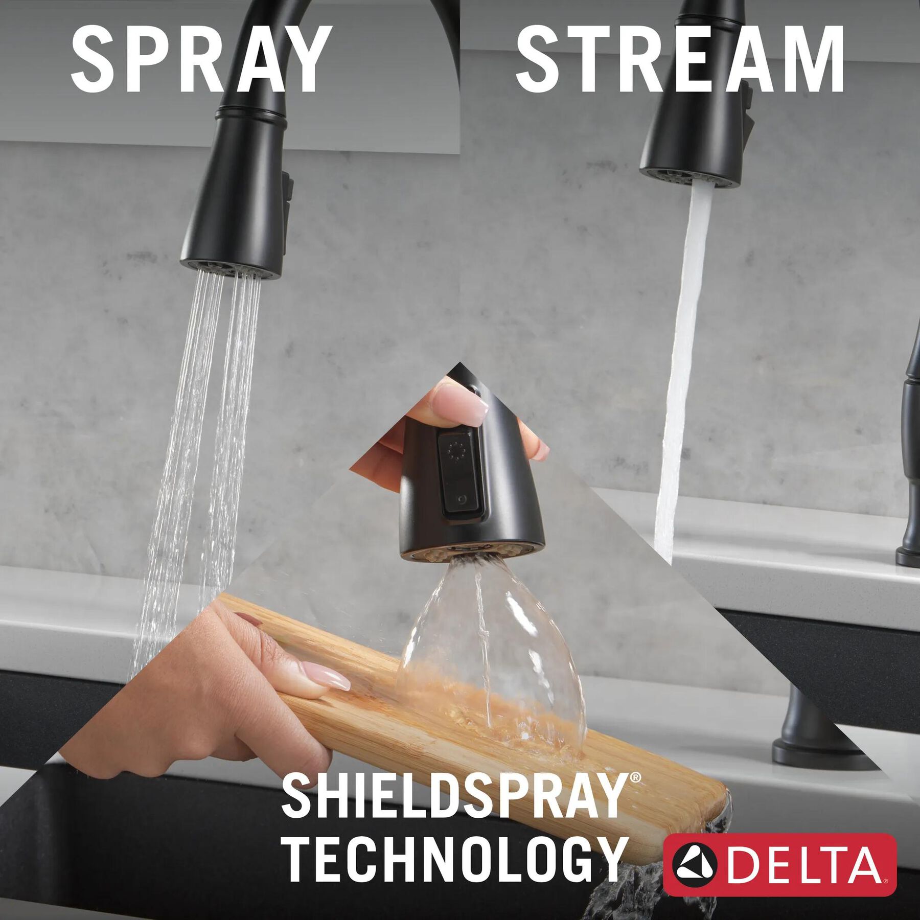 Single Handle Pull-Down Kitchen Faucet with Soap Dispenser and ShieldSpray Technology