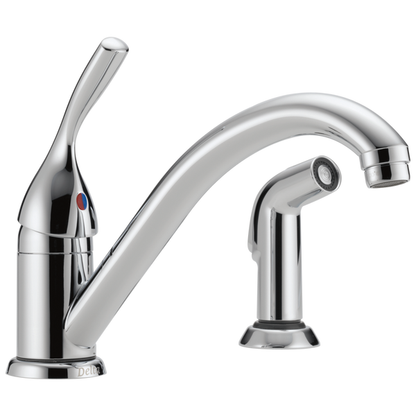 Single Handle Kitchen Faucet with Spray in Chrome 175-DST | Delta