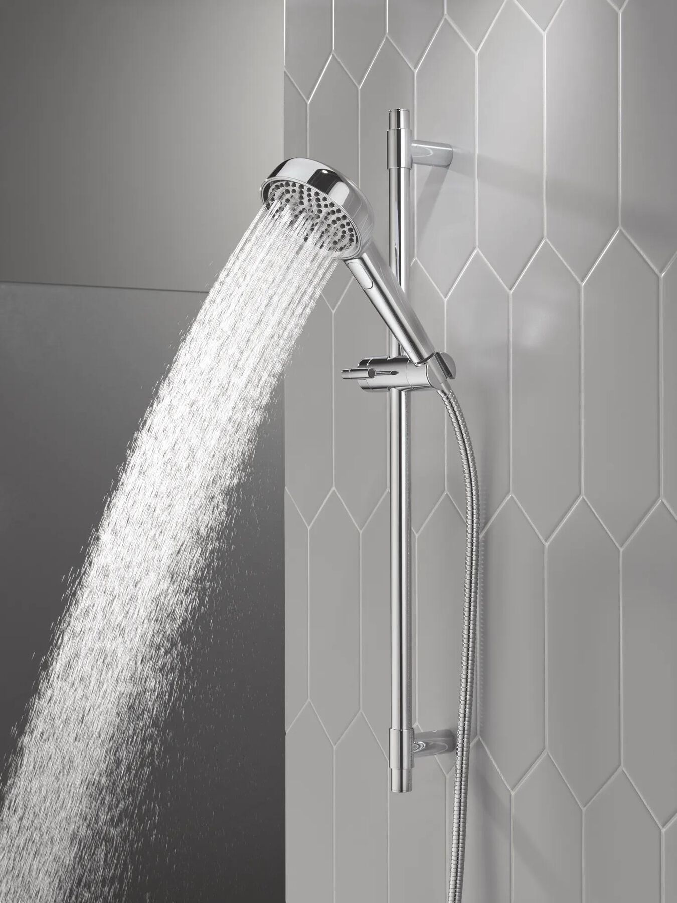 4-Setting Hand Shower with Slide Bar featuring FeatherRain&trade; Spray