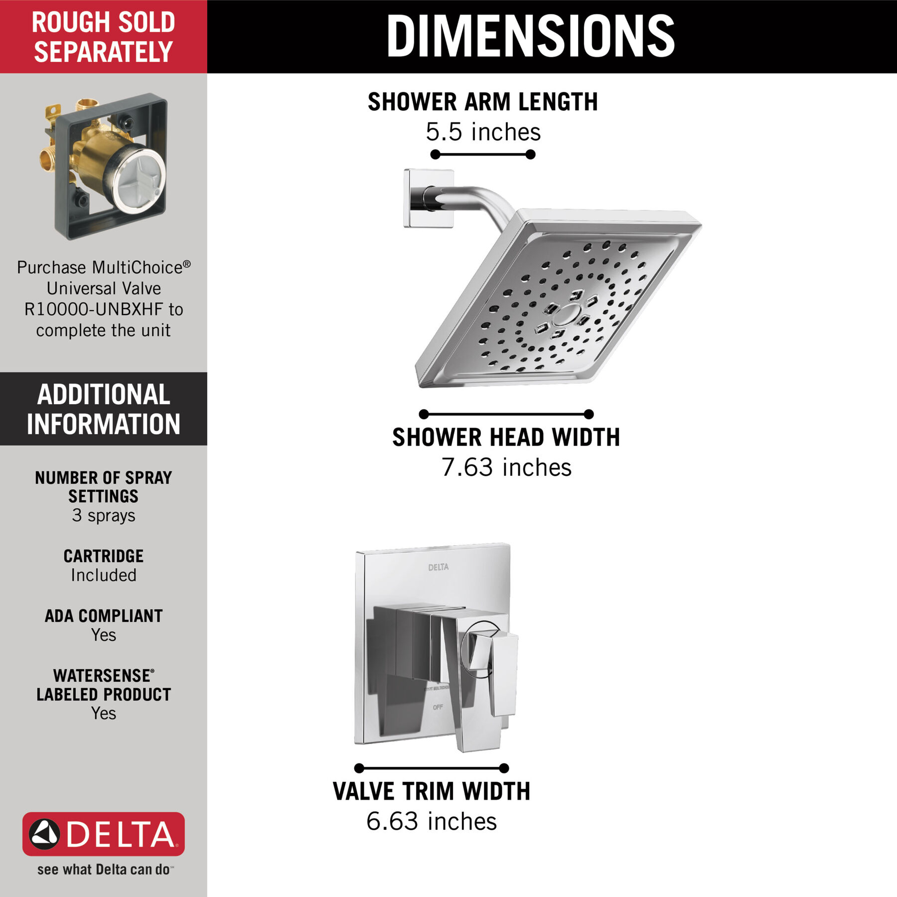 17 Series H2Okinetic Shower Only Trim