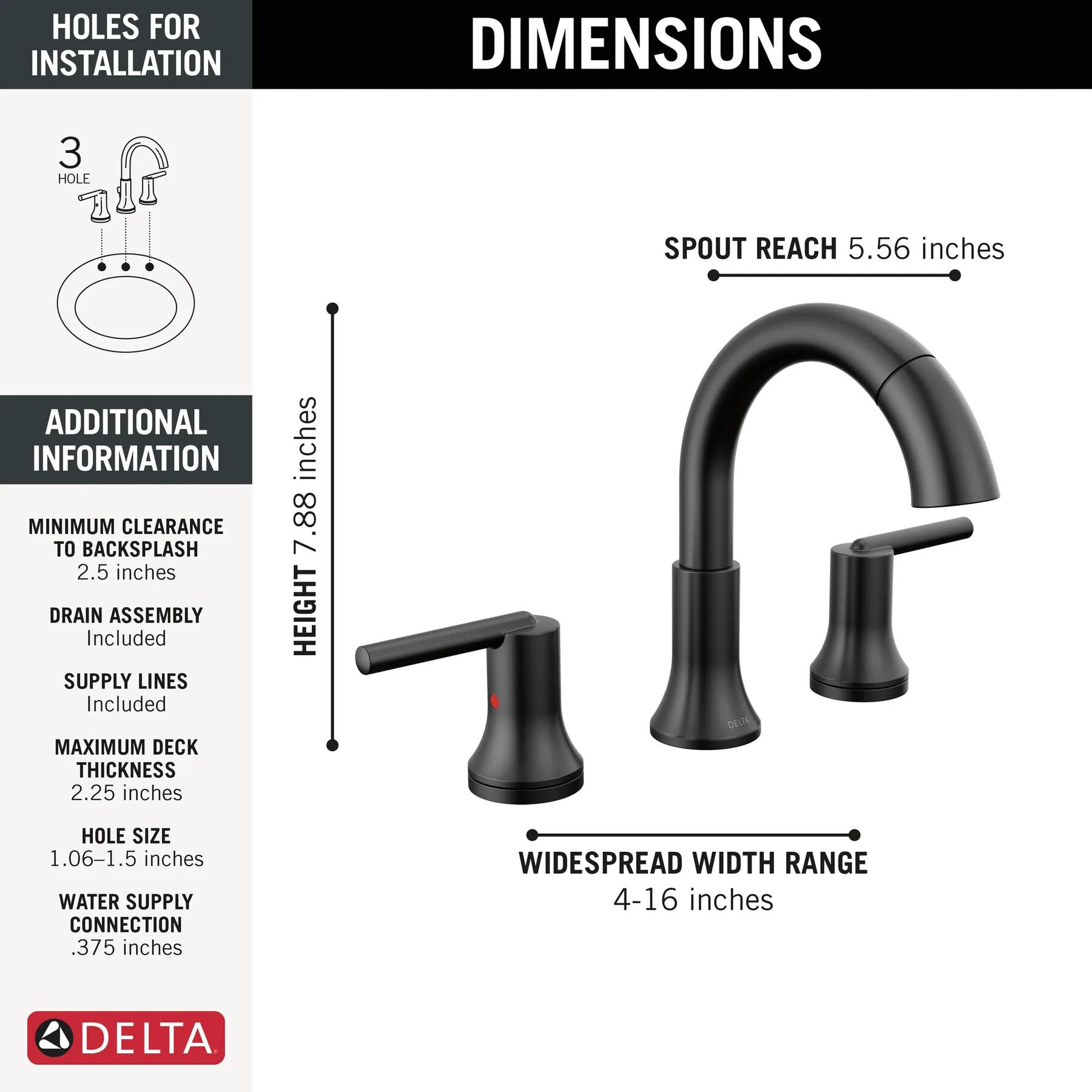 Two Handle Widespread Pull Down Bathroom (Recertified)