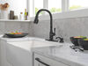 Single Handle Pull-Down Kitchen Faucet with Soap Dispenser and ShieldSpray Technology